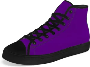 Women's Men's High Top Canvas Shoes Purple High Top Sneakers Lace Up Casual Shoes Gifts for Men Women