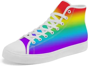Women's Men's Rainbow High Top Sneakers LGBT High Top Canvas Shoes Lace Up Casual Shoes Gifts for Boyfriend Girlfriend