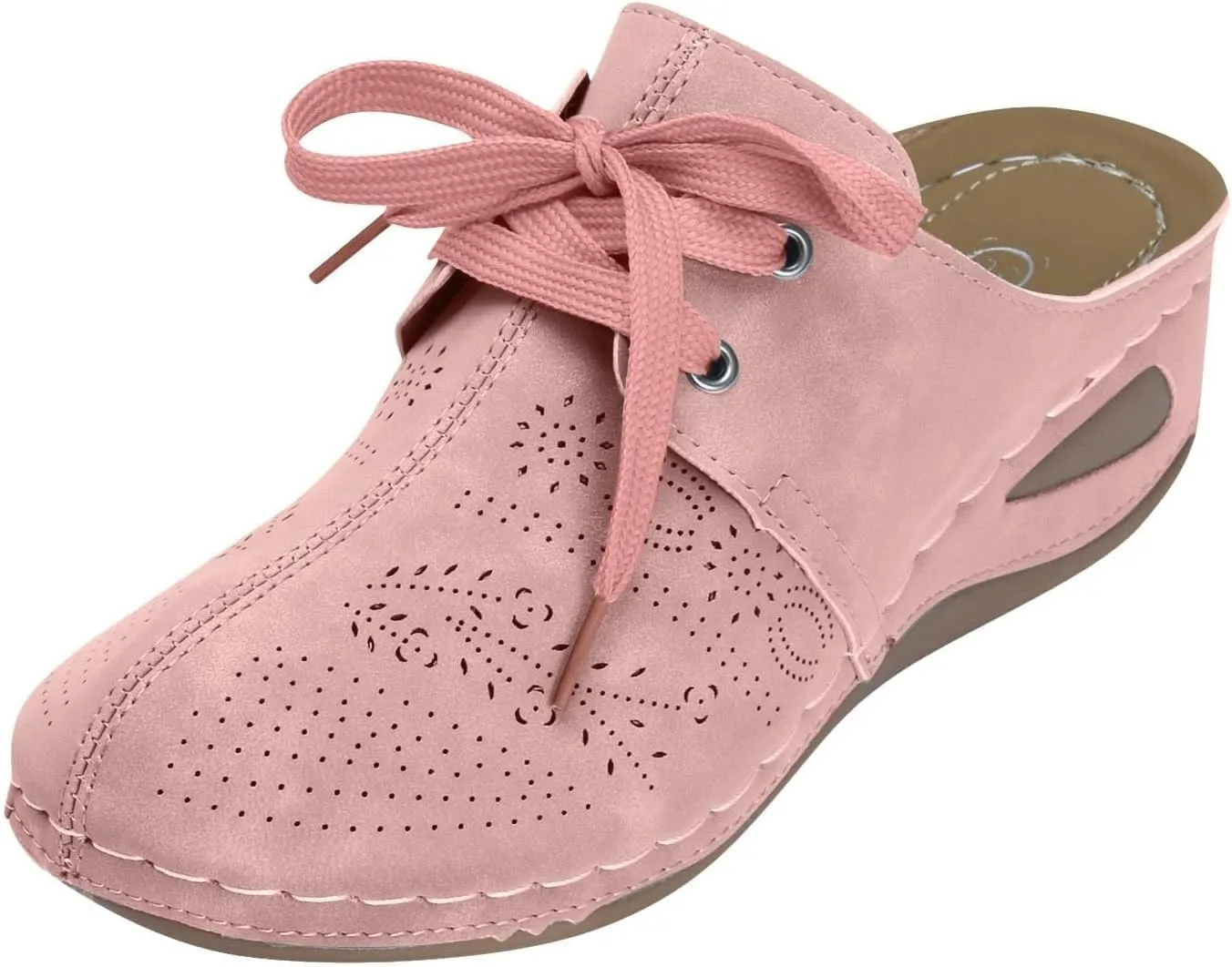 Women's Mules & Clogs Closed Toe Platform Wedge Sandals Comfortable Slip On Slides Breathable Clogs Outdoor Slippers Hollow Out Walking Shoes with Arch Support