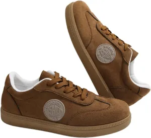 Women??s Retro Casual Sneakers ?C Faux Suede Fashion Skate Shoes with Rubber Sole, Lace-Up Design, and Street Style Look ?C Comfortable Everyday Walking Trainers for Travel, Campus & City Wear