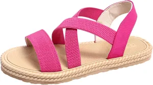 Women's Sandals Arch Support Sandals Summer Beach Sandals Travel Elastic Ankle Strap Sandal Bohemia Shoes