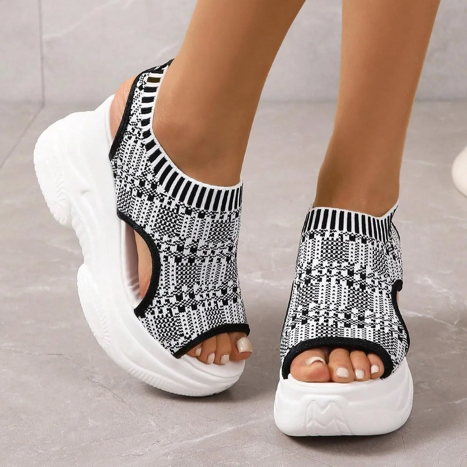 Women's Sandals Travel Arch Support Sandals Orthopedic Walking Sandals Open Toe Elastic Ankle Strap Shoes
