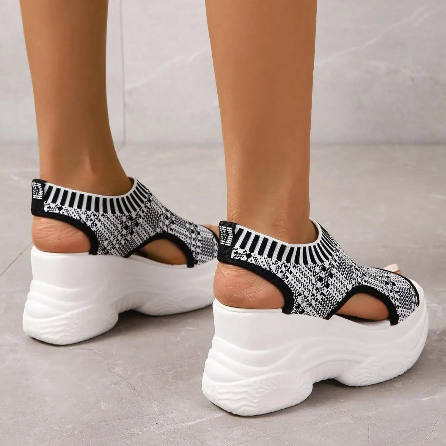 Women's Sandals Travel Arch Support Sandals Orthopedic Walking Sandals Open Toe Elastic Ankle Strap Shoes