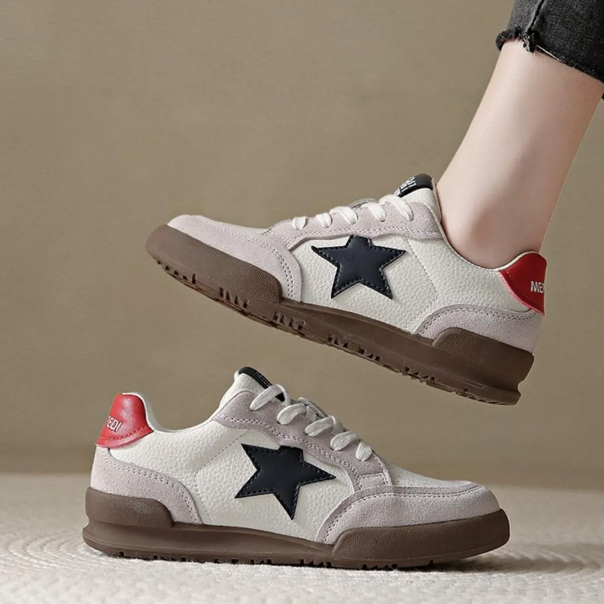 Womens Star German Trainer Shoes Fashion Sneakers Classic Retro Trainers Skate Shoes for Girl Walking Fit Well