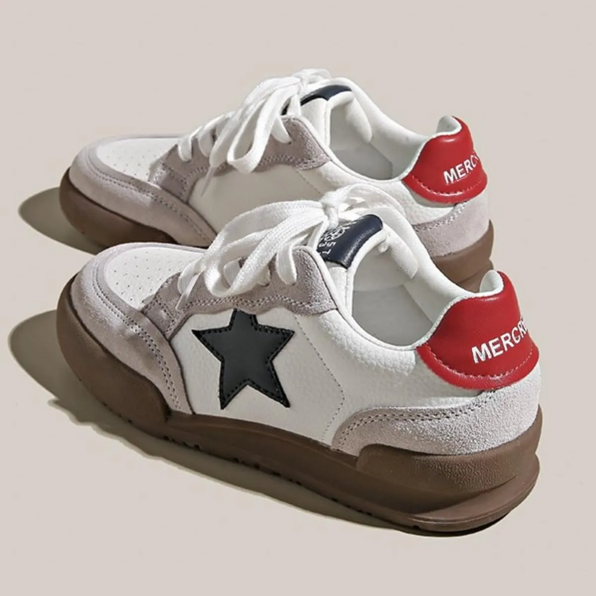 Womens Star German Trainer Shoes Fashion Sneakers Classic Retro Trainers Skate Shoes for Girl Walking Fit Well