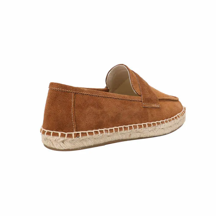 Women's Suede Leather Espadrilles Slip