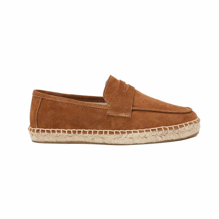 Women's Suede Leather Espadrilles Slip
