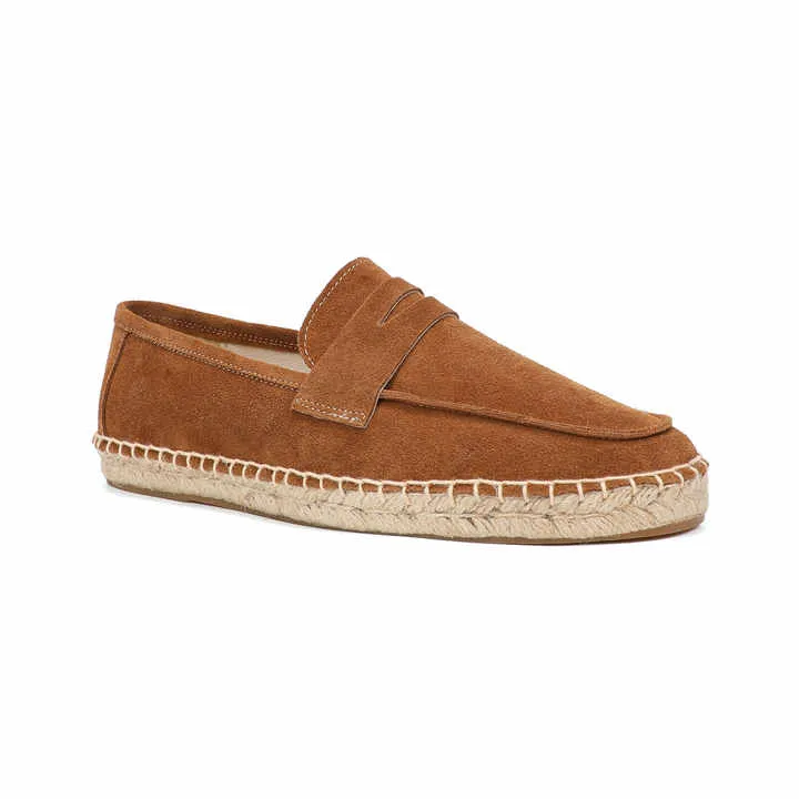 Women's Suede Leather Espadrilles Slip