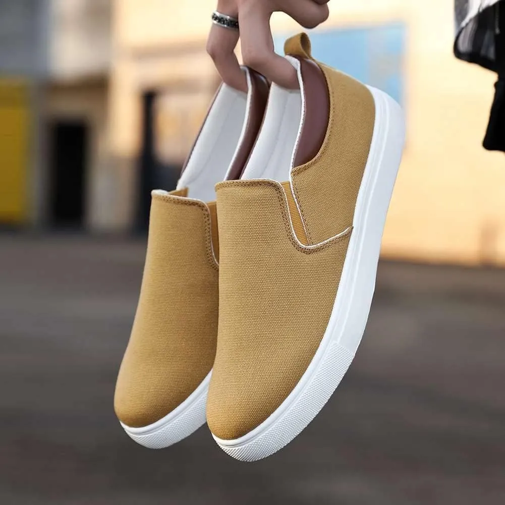 YAXE Men's Slip On Canvas Loafers Casual Skateboarding Shoes