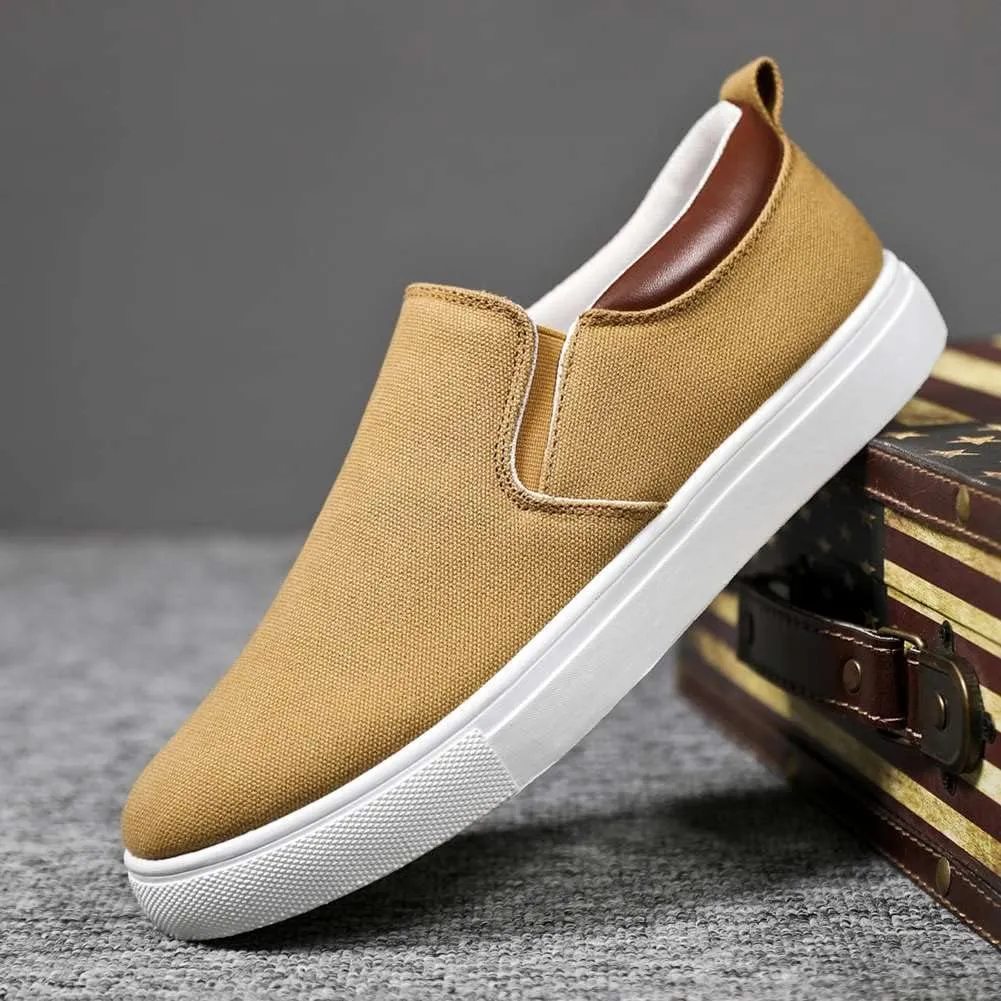 YAXE Men's Slip On Canvas Loafers Casual Skateboarding Shoes