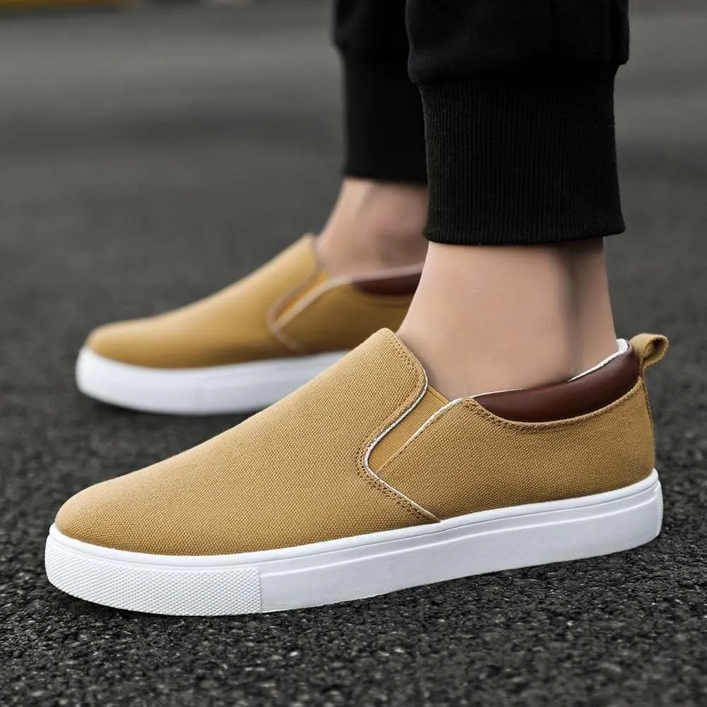 YAXE Men's Slip On Canvas Loafers Casual Skateboarding Shoes