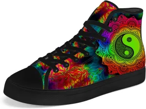 Yin and Yang High Top Canvas Shoes High Top Sneakers Lace Up Casual Shoes Gifts for Men Women