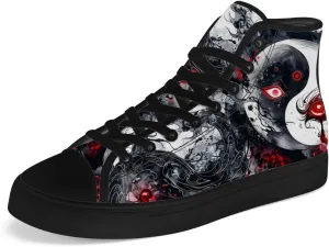 Yin and Yang High Top Canvas Shoes High Top Sneakers Lace Up Casual Shoes Gifts for Men Women