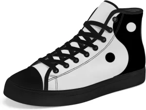 Yin and Yang High Top Canvas Shoes High Top Sneakers Lace Up Casual Shoes Gifts for Men Women